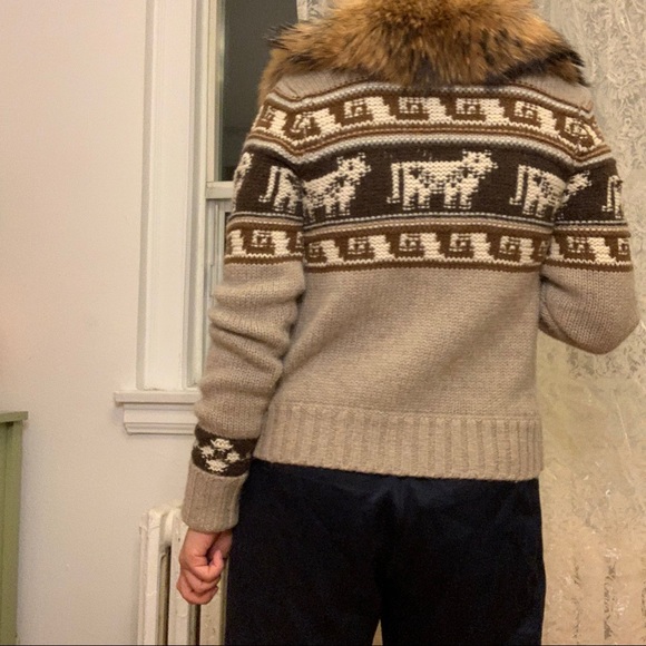 VINCE CHALET SWEATER WITH FUR - Picture 4 of 4